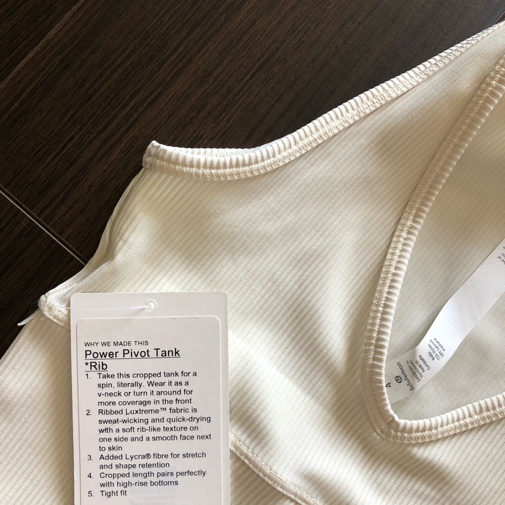 Lululemon Power Pivot Tank *Rib - Light Ivory - Picture 6 of 8